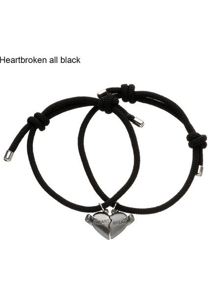 Kalbi Kırık 1 Hediye Maskot Moda Çekici Çift Takı Dikiş Kolye Çift Bilezik Uzun Mesafe Aşk Takıları (Yurt Dışından)