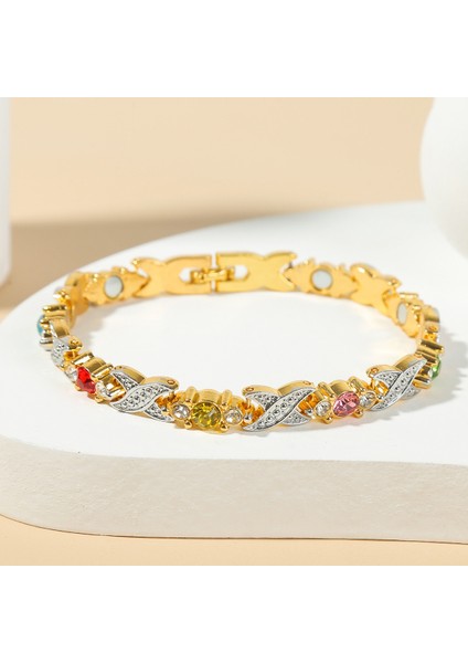 No.5 Boyutu 1 Adet Moda Enerji Manyetik Bilezik Yaratıcı Altın Rengi Parlak Taşlı Kadın Erkek Örgü Bilezik Takı Hediye (Yurt Dışından) modelleri