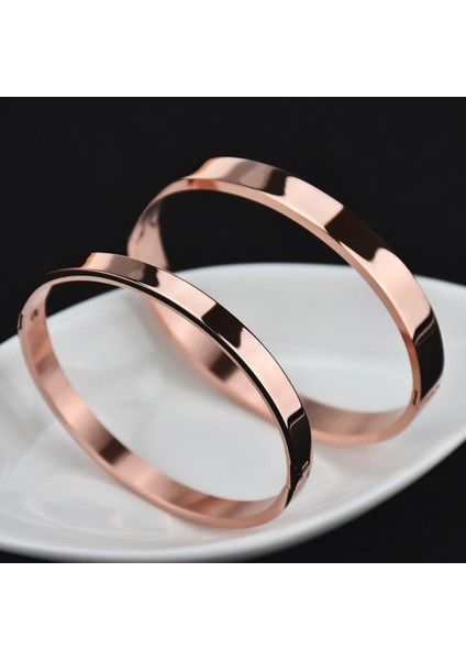 6mm Tarzı Altın Gül Unisex Moda Klasik Dört Renkli Şans Bileziği Kol Bileziği Çift Aşk Takısı Paslanmaz Çelik Kendin Yap Takı (Yurt Dışından)