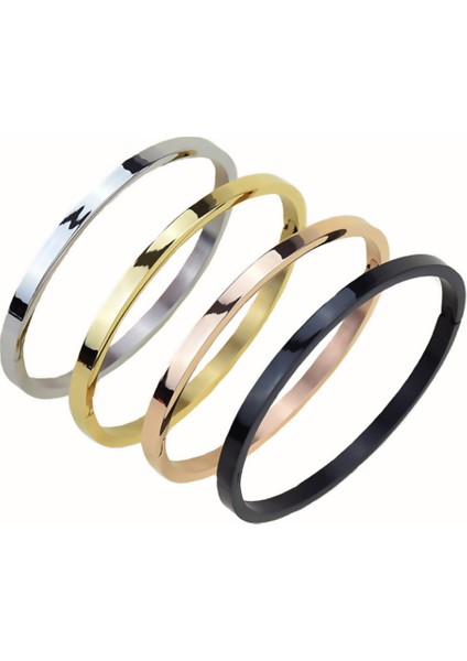 6mm Tarzı Altın Gül Unisex Moda Klasik Dört Renkli Şans Bileziği Kol Bileziği Çift Aşk Takısı Paslanmaz Çelik Kendin Yap Takı (Yurt Dışından) fırsatları