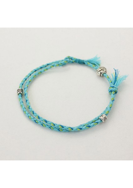 NO.9304 Beden Budizm Örgü Bileklik Şanslı Halat El Yapımı Tibet Gümüşü Buda Başlı Bilezik Çift Katmanlı Ayarlanabilir Karışık Renk (Yurt Dışından) fırsatları