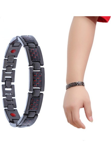 Kırmızı Erkekler Için Manyetik Paslanmaz Bileklik Enerji Germanium Erkek Bileklik El Zinciri Karbon Fiber Hologram Bileklik Erkek (Yurt Dışından) indirimleri