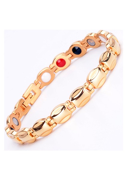 20.5cm Tarzı Altın Oktrendy Şifa Fır Manyetik Bio Enerji Kadın Bilezik Paslanmaz Çelik Şans Bilezikleri Germanium Hologram Takı Kadınlar Için (Yurt Dışından)