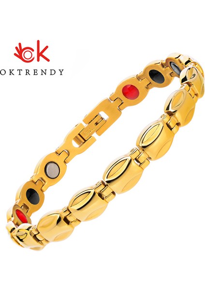 20.5cm Tarzı Altın Oktrendy Şifa Fır Manyetik Bio Enerji Kadın Bilezik Paslanmaz Çelik Şans Bilezikleri Germanium Hologram Takı Kadınlar Için (Yurt Dışından) fiyatları