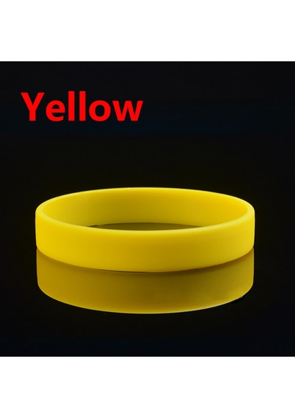 Sarı Silikon Bileklik Spor Bileziği Renkli Unisex Trendy Moda Takı (Yurt Dışından)