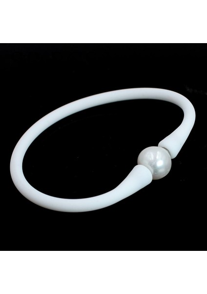 7 Inç Beyaz Silikon Kauçuk Beyaz Tatlısu Inci Boncuk Esnek Kız Takı Bilekliği (Yurt Dışından) modelleri