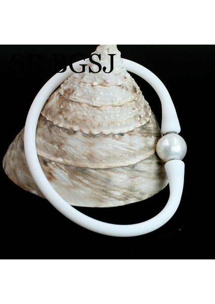 7 Inç Beyaz Silikon Kauçuk Beyaz Tatlısu Inci Boncuk Esnek Kız Takı Bilekliği (Yurt Dışından) fırsatları