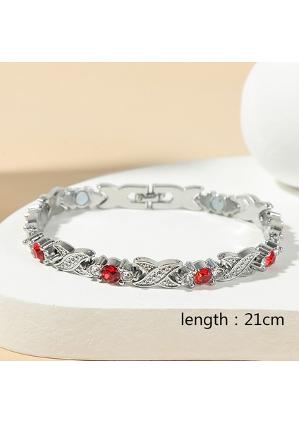 No.9 Boyutu 1 Adet Moda Enerji Manyetik Bilezik Yaratıcı Altın Rengi Parlak Taşlı Kadın Erkek Örgü Bilezik Takı Hediye (Yurt Dışından)