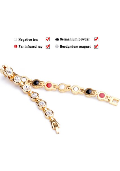 Altın Yeni Taşlı Kadın Manyetik Güç Bilezik Sağlık Enerji Altın Moda Takı Bayan Paslanmaz Çelik Bilezikler. (Yurt Dışından) modelleri