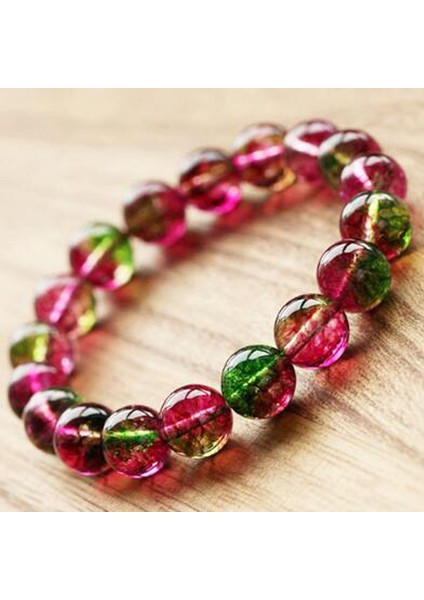 16CM Tarzı 10 mm Doğal Turmalin Bileklik Zeytin Yeşili Peridot Taş Bilezik Yarı Değerli Taş Turmalin Kuvars Takı (Yurt Dışından) fiyatları