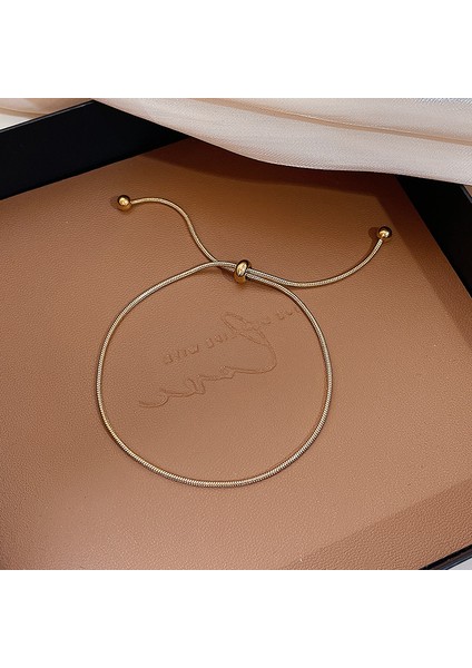 S146J Popüler Kişilik Gelişmiş Inci Bilezik Kadın Azınlık Tasarımı Net Kırmızı Moda Karakter Titanyum Çelik Bilezik (Yurt Dışından)