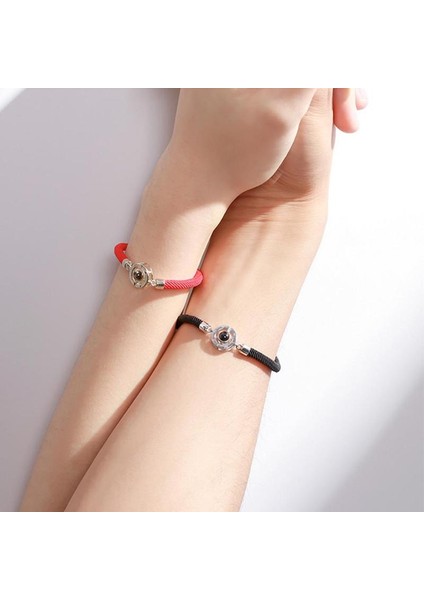 Ab Hafıza Çift Bilezik 100 Dil Seni Seviyorum Yansıma Bilezik Hediye Şanslı Kırmızı Siyah Moda Romantik Sevgili El Yapımı Halat (Yurt Dışından) modelleri