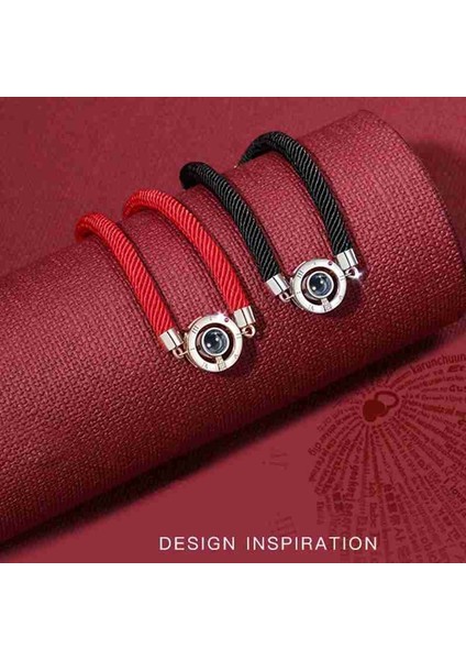 Ab Hafıza Çift Bilezik 100 Dil Seni Seviyorum Yansıma Bilezik Hediye Şanslı Kırmızı Siyah Moda Romantik Sevgili El Yapımı Halat (Yurt Dışından) fırsatları