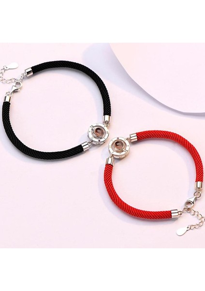 Ab Hafıza Çift Bilezik 100 Dil Seni Seviyorum Yansıma Bilezik Hediye Şanslı Kırmızı Siyah Moda Romantik Sevgili El Yapımı Halat (Yurt Dışından) indirimleri