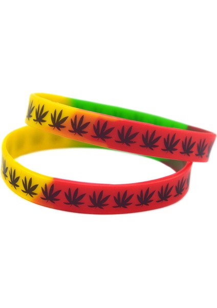 02 Bir Adet Moda Jamaika Ot Silicone Bileklik Tüm Eşleşen Erkek ve Kadın Bilezik Sıcak Satış (Yurt Dışından)