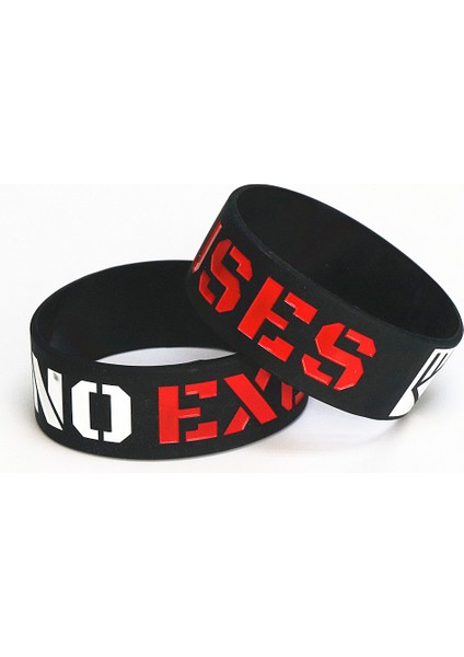 Siyah Stil Siyah 1 Adet Moda Özür Yok Motivasyon Silikon Bileklik Siyah 1 Inç Genişlik Spor Aktiviteleri Kauçuk Bilezikler ve Bileklikler Hediye SH076 (Yurt Dışından) fırsatları
