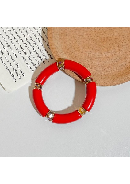 KB261-8 Gonglong Trend Bayan Vintage Bilezik Minimalist Reçine Akrilik Zarif Ayarlanabilir Bileklik Kadın Kız Takı Hediye (Yurt Dışından)