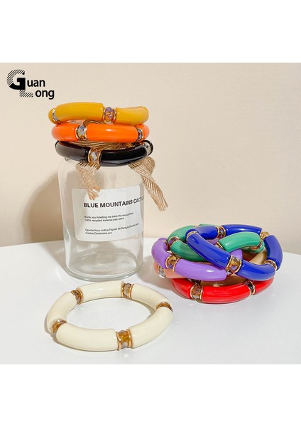 KB261-8 Gonglong Trend Bayan Vintage Bilezik Minimalist Reçine Akrilik Zarif Ayarlanabilir Bileklik Kadın Kız Takı Hediye (Yurt Dışından) fırsatları