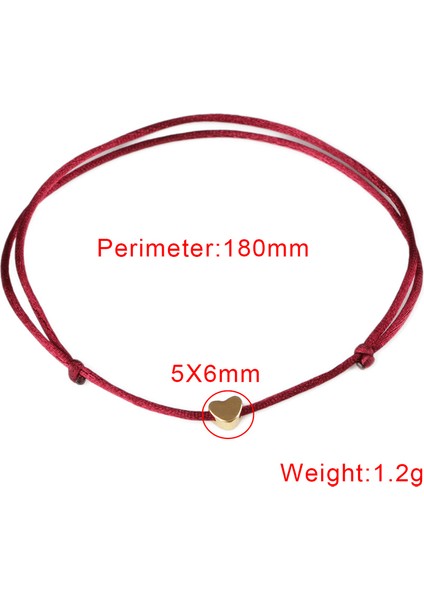 16-25CM Ayarlanabilir Stil Kırmızı Kadın Kızlar Için Altın Rengi Kalp Hematit Enerji Taşı Şans Kolye El Yapımı Çok Renkli Ipek Kordon Ayarlanabilir Dize Bilezikler (Yurt Dışından)