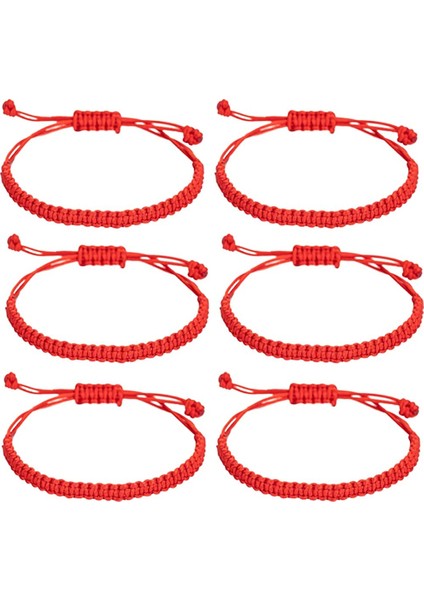 Kırmızı El Yapımı Tibetli Budist Şanslı Halat Bilezikler Siyah & Kırmızı Iplik Ayarlanabilir Düğmeli Bileklik Kadın Erkek Bilek Takıları (Yurt Dışından) modelleri