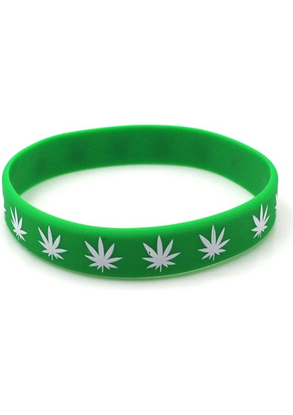 Yeşil Moda Sıcak 1 Adet Akçaağaç Yaprağı Bileklik Reggae Silikon Bilezikler Siyah Beyaz Renk Bilezik Takı Lastik Yüzük Bilek Askısı (Yurt Dışından)