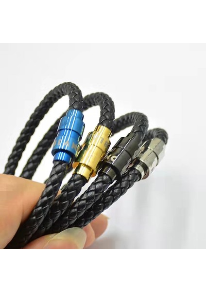 21CM Tarzı Altın Erkek Manyetik Deri Ip Bileklik (Yurt Dışından) indirimleri