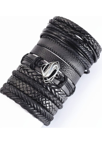 Stil 1 Etik Halat Örgü Inanç Motosiklet Yarasa Charm Deri Bilezikler Erkek Kadın Bilezikler Homme Femme Erkek Takılar Pulseras (Yurt Dışından) fiyatları