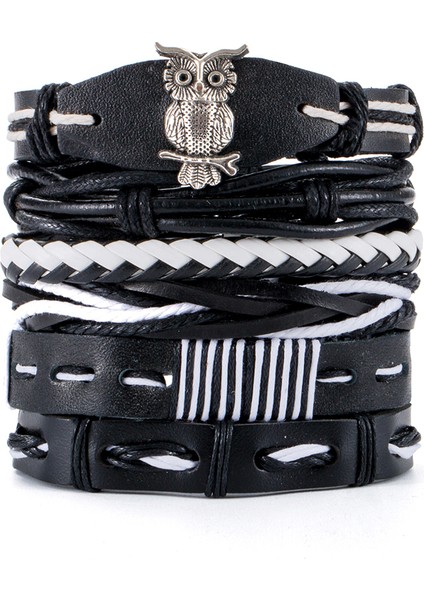 Ayarlanabilir Stil A41 Eif Dock Vintage Gotik Punk Kafatası Yıldız Metal Çok Katmanlı Deri Bilezik Erkek Bilezikler ve Bileklikler Erkek Kol Takımları (Yurt Dışından) indirimleri