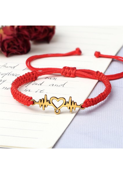 Siyah Altın Altın Kalp Atım Kartogram Bilezik Kadınlar Kırmızı Siyah Halat El Yapımı Örgü Sevgili Takı Bileklik En Iyi Arkadaşlar Için Özel Hediyeler (Yurt Dışından) fiyatları