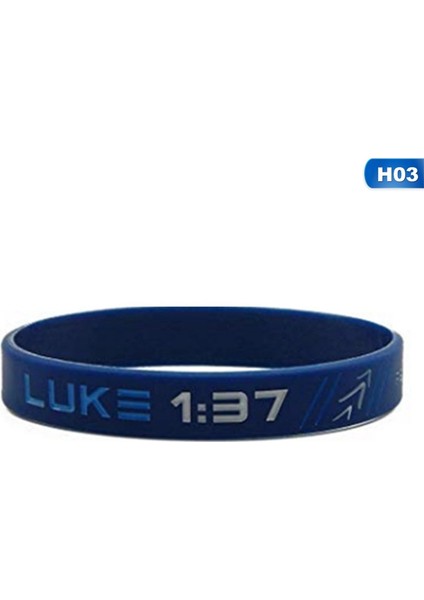 BL6358H05 1 Adet Iman Inanç Barış Lütuf Hristiyan Dini Ayet Incil Silikon Kauçuk Bilezik Bileklik (Yurt Dışından)