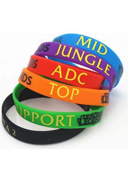 Çoklu Stil Orman Oyun Bilekliği Spor Kol Bandı Silikon Harfler Bileklik Adc, Jungle, Mıd, Support, Dota 2 Baskılı Bant SH001 (Yurt Dışından) fırsatları