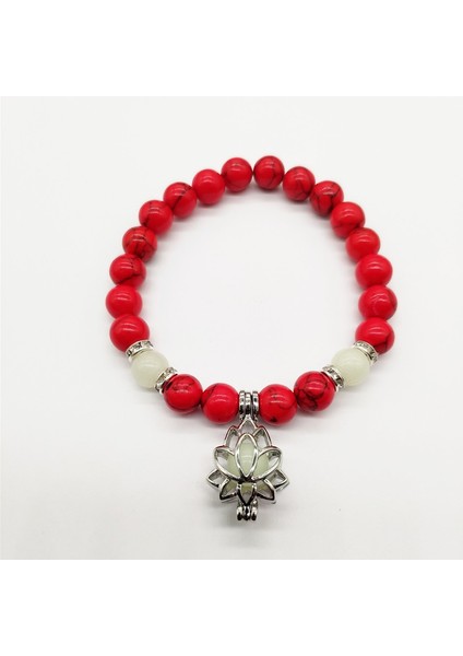 No.6 Boyutu Kadın Erkek Için Parlak Doğal Taş Bileklik, Karanlıkta Parlayan Takı, Lotus Fil Floresans Moda Bilezikler (Yurt Dışından) fırsatları