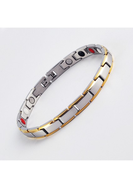 21CM Tarzı Siyah Altın W Aracı Kadın Erkek Sağlık Bakımı Için 7mm Genişliğinde Manyetik Bilezik Paslanmaz Çelik Erkek Bilezikler Bileklikler Germanium Bilezik (Yurt Dışından) indirimleri