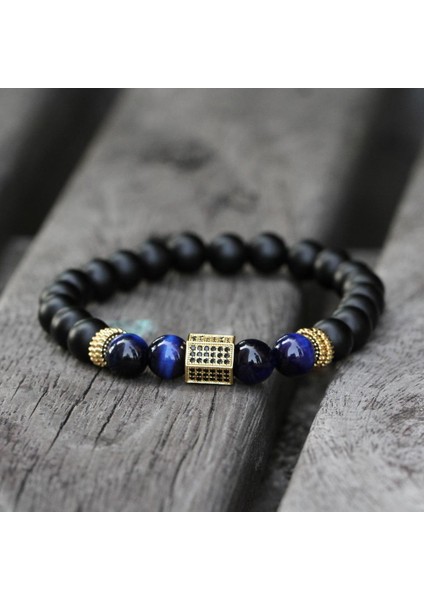 M190MM Stili J Erkek Bileklik Doğal Kaplan Gözü Taşı Boncuk Lapis Lazuli Taşları Difüzör Bilezikler Erkek Takı Hediye (Yurt Dışından) fırsatları