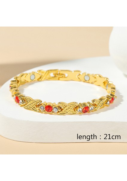 No.3 Boyutu 1 Adet Moda Enerji Manyetik Bilezik Yaratıcı Altın Rengi Parlak Taşlı Kadın Erkek Örgü Bilezik Takı Hediye (Yurt Dışından)