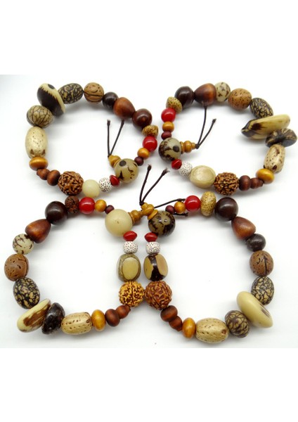 Vintage Doğal Tohumlu Bilezik El Yapımı Bilezikler Tibet Buddha Büyüme Bilezik Tibet Budist Dua Ahşap Boncuklu Bilezik (Yurt Dışından)