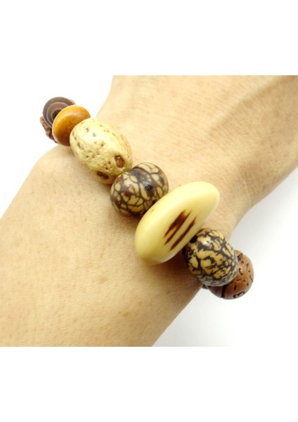 Vintage Doğal Tohumlu Bilezik El Yapımı Bilezikler Tibet Buddha Büyüme Bilezik Tibet Budist Dua Ahşap Boncuklu Bilezik (Yurt Dışından) fırsatları
