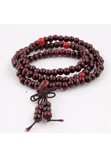 No.2 Boyutu 108 Boncuk 6mm Doğal Sandal Ağacı Budist Buda Ahşap Bileklik Kadın Erkek Düğüm Meditasyon Dua Bilezik Takı Bijuteri (Yurt Dışından) fiyatları
