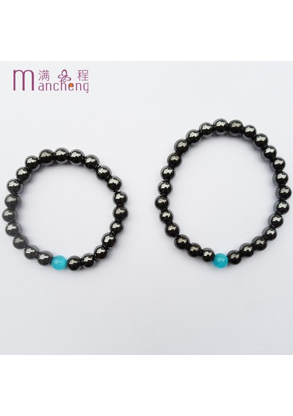 Siyah Moda 8mm Hematit Kedi Gözü Boncuklu Sevgililer Bilekliği, Iyi Uyku Fitness Dönem Ruhsal Takip Sağlık Hematit Bileklik (Yurt Dışından)