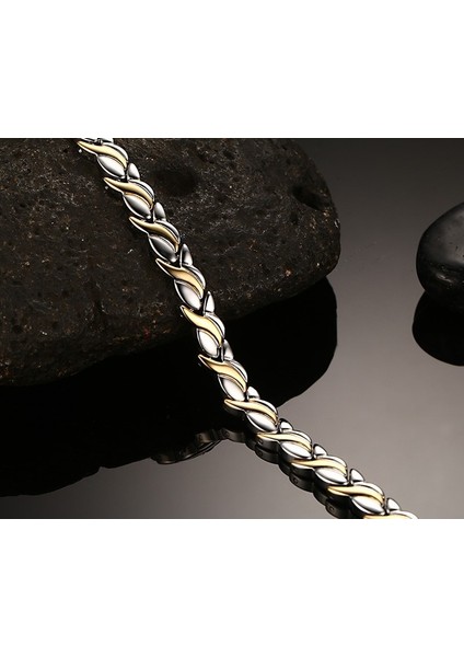 20.5cm Tarzı Altın Rengi Kadınlar Için Ayarlanabilir Uzunluklu Sağlık Manyetik Bilezik Paslanmaz Çelik Almanya Taşlı El Zinciri (Yurt Dışından) indirimleri