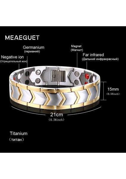 Sadece Bilezik Meaeguet Geniş Titanyum Manyetik Sağlık Bakım Bileklik Erkek Takı Dıy Ayarlanabilir Uzunluk 8-9 (Yurt Dışından) fiyatları