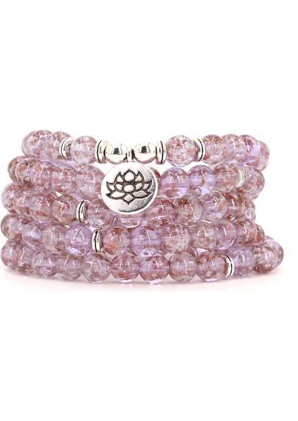 Om 108 Valiz Bilezik Kadın Aksesuarları Mor Kristal Çanta Bilezik Aydınlık Taş Meditasyon Bileziği Takı (Yurt Dışından) fiyatları