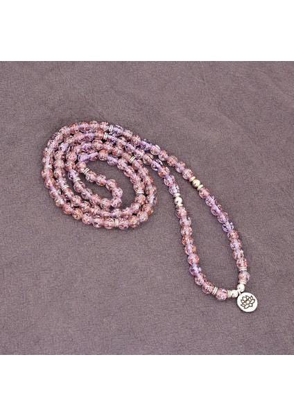 Om 108 Valiz Bilezik Kadın Aksesuarları Mor Kristal Çanta Bilezik Aydınlık Taş Meditasyon Bileziği Takı (Yurt Dışından) fırsatları