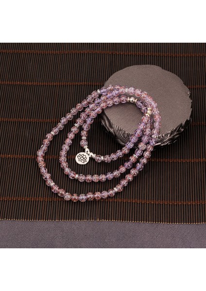 Om 108 Valiz Bilezik Kadın Aksesuarları Mor Kristal Çanta Bilezik Aydınlık Taş Meditasyon Bileziği Takı (Yurt Dışından) indirimleri