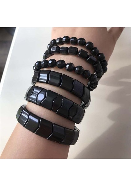 Stil 5 Doğal Siyah Turmalin Taş Boncuk Bilezik - Erkek Kadınlar Için Doğal Enerji Taşı Sağlık Bileziği (Yurt Dışından) fiyatları