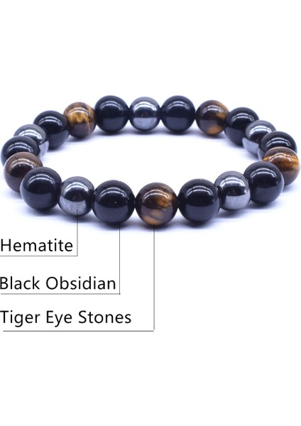 17CM Tarzı 0502C Voq Hematit Siyah Obsidyen Kaplan Gözü Taşları Doğal Taş Boncuk Zinciri Bilezik Erkek Kadın Güçlü Enerji Takı (Yurt Dışından) fırsatları