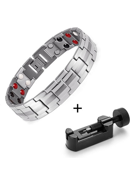 S Bilezik 1 Ayarlamak Rainso Lüks Erkek Takı Bilezik Titanyum Manyetik Denge Sağlık Bakımı Bileklik Erkek El Zinciri Dropship (Yurt Dışından)
