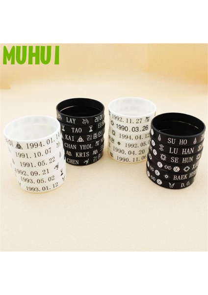 19CM Tarzı Sermek Siyah Beyaz Kpop Exo Kaı Do Xıumın Bilezikleri Kadınlar Için Silikon Spor Bilezik En Iyi Arkadaş Takı Hediye B173 (Yurt Dışından) modelleri