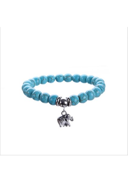 Fil Doğal Howlite Taş Filbaykuşyaşam Ağacıkuşçapraz Şans Bileklik Kadınlar Için Hayvan Şans Bileziği Takı Z233 (Yurt Dışından)