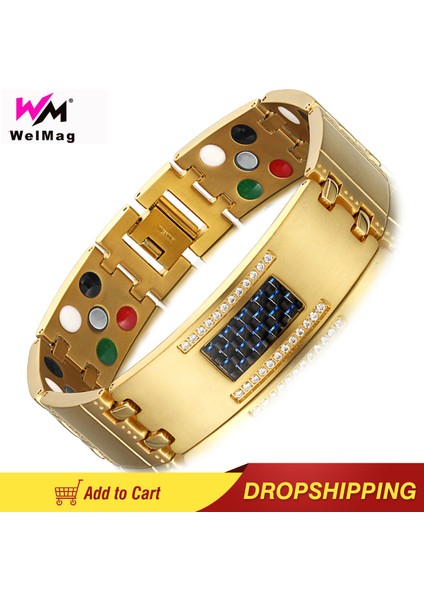 Altın Welmag Titanyum Bileklik Sağlık Bakımı Kristal Manyetik Bileklikler Erkekler Germanium Turmalin Erkek Sağlık Bileklik Zinciri (Yurt Dışından) modelleri